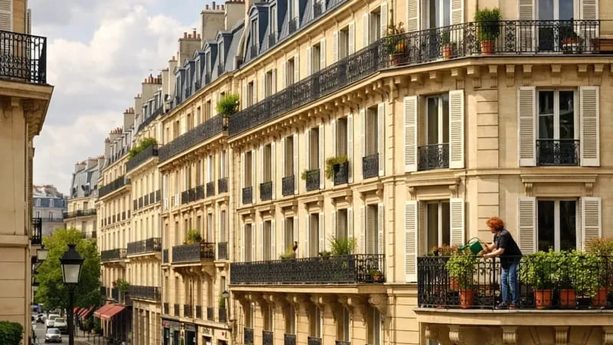 Des immeubles haussmanniens à Paris, sous un ciel dégagé