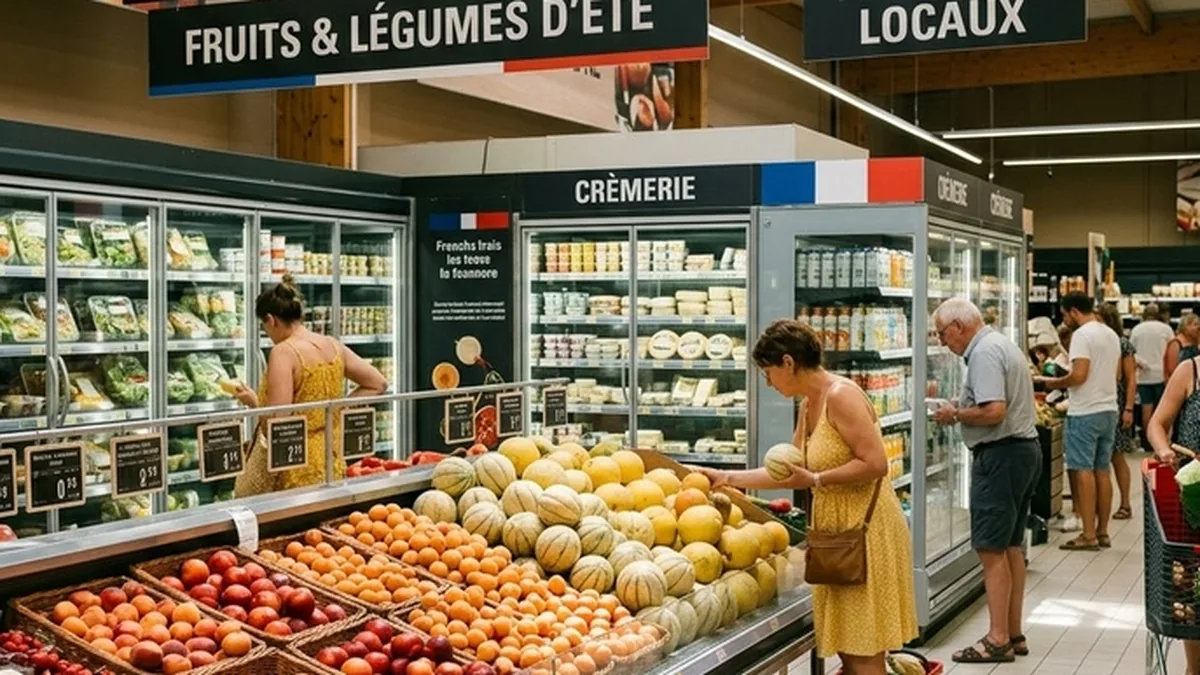 Des clients dans un supermarché en France