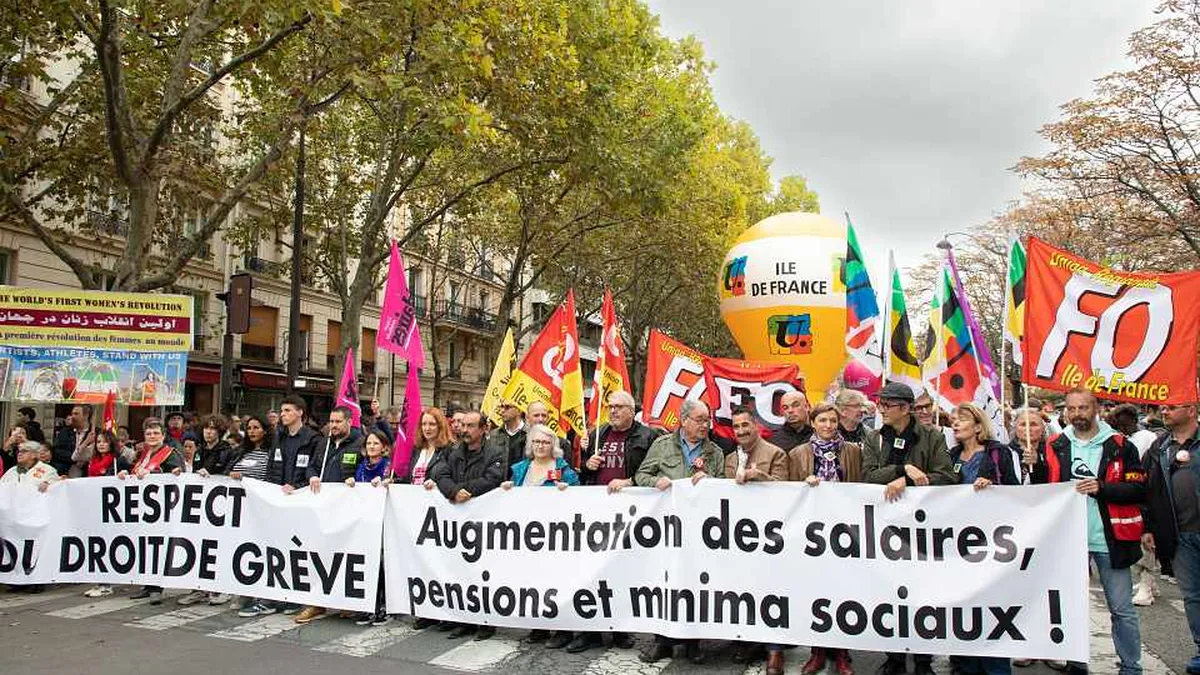 Cortège de manifestants lors d&rsquo;une mobilisation de la fonction publique