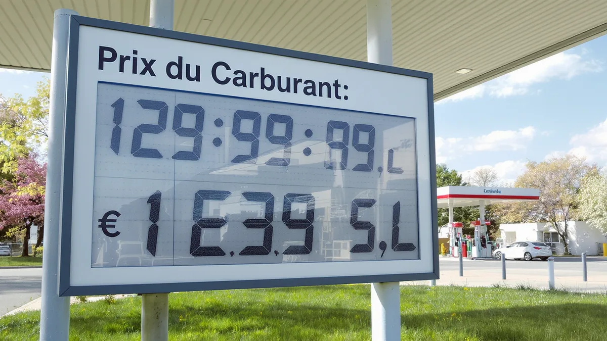 Panneau affichant les prix des carburants dans une station-service française