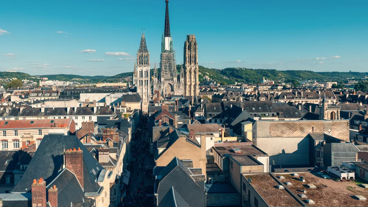 Rouen, vue sur la cathédrale et le centre-ville