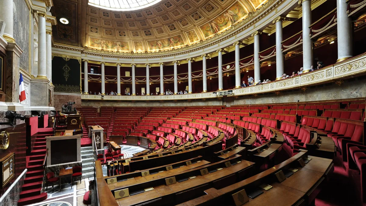 Manuel Bompard, coordinateur de La France insoumise, lors d&rsquo;une séance de questions au gouvernement à l&rsquo;Assemblée nationale