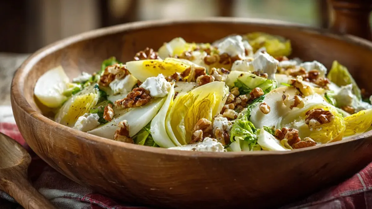 Salade d&rsquo;endives au chèvre, pomme et noix