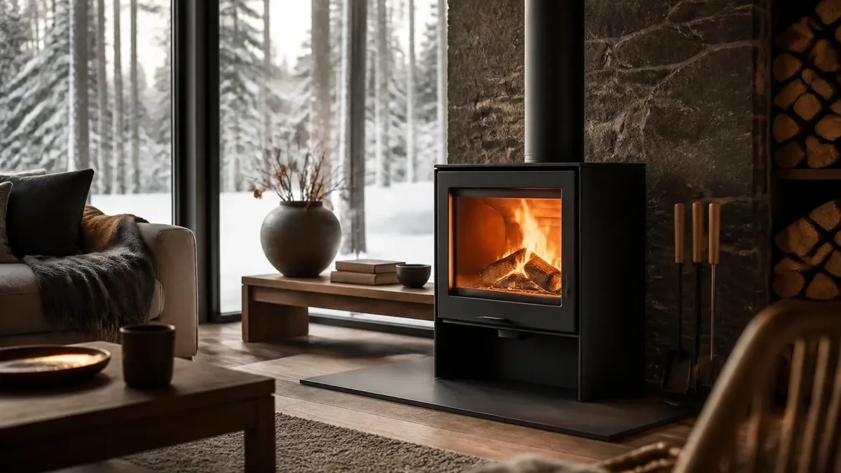 Un poêle à bois installé dans une maison
