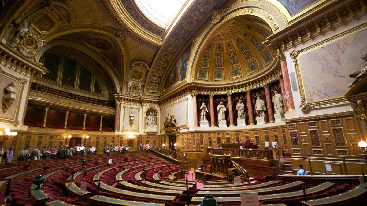 L&rsquo;hémicycle du Sénat, au palais du Luxembourg